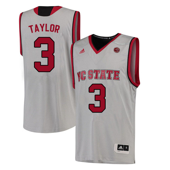 Men #3 Atticus Taylor NC State Wolfpack College Basketball Jerseys Sale-White - Click Image to Close